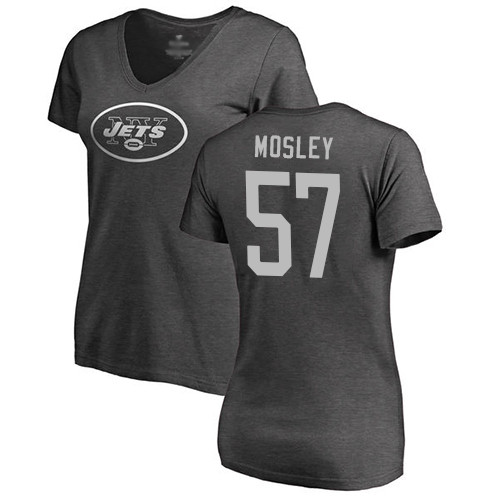 New York Jets Ash Women C.J. Mosley One Color NFL Football #57 T Shirt